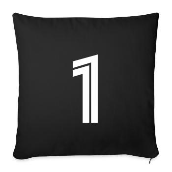 Maillot numéro 1 – Cadeau anniversaire 1 ans - Housse de coussin décorative 45 x 45 cm - noir - Devant