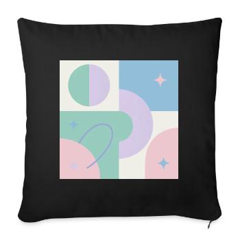 Pastellfarbenes geometrisches Kosmos-Design - Sofakissenbezug 45 x 45 cm - Schwarz - Vorne