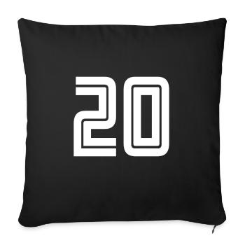Trikotnummer 20 – Geschenk zum 20-jährigen Jubiläum - Sofakissenbezug 45 x 45 cm - Schwarz - Vorne