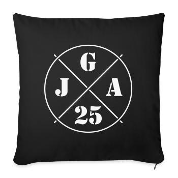 JGA 25 (Junggesellenabschied 2025 Kreis Symbol W) - Sofakissenbezug 45 x 45 cm - Schwarz - Vorne