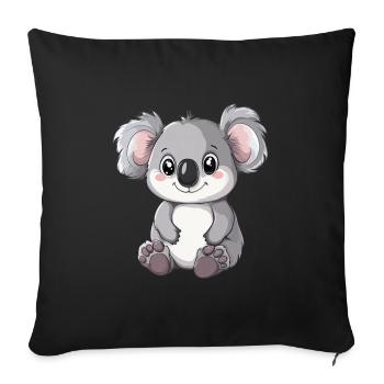 Mignon bébé koala - Housse de coussin décorative 45 x 45 cm - noir - Devant