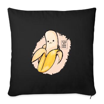 Just a cute Banana - Sofa pillowcase 17,3'' x 17,3'' (45 x 45 cm) - black - Front