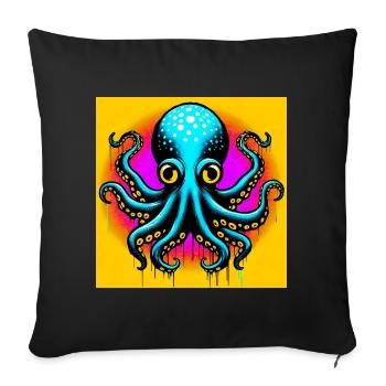 Octopus - Sofa pillowcase 17,3'' x 17,3'' (45 x 45 cm) - black - Front