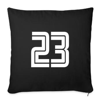 Trikotnummer 23 – Geschenk zum 23-jährigen Jubiläum - Sofakissenbezug 45 x 45 cm - Schwarz - Vorne