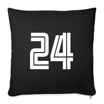 Jersey number 24 – 24th anniversary gift - Sofa pillowcase 17,3'' x 17,3'' (45 x 45 cm) - black - Front