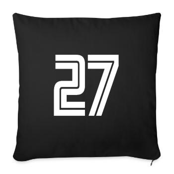 Jersey number 27 – 27th anniversary gift - Sofa pillowcase 17,3'' x 17,3'' (45 x 45 cm) - black - Front