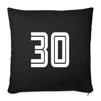 Maillot numéro 30 – Cadeau anniversaire 30 ans - Housse de coussin décorative 45 x 45 cm - noir - Devant