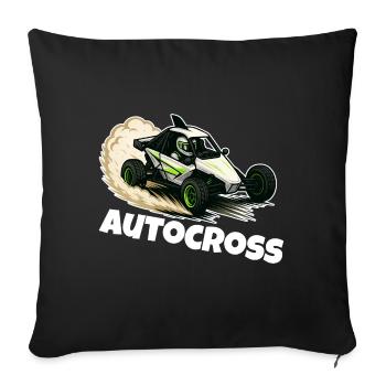 Autocross Stockcar Spécial Cross - Housse de coussin décorative 45 x 45 cm - noir - Devant
