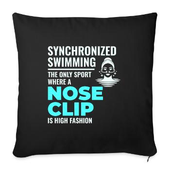 Synchronized Swimming Nose Clip Fashion - Sofa pillowcase 17,3'' x 17,3'' (45 x 45 cm) - black - Front