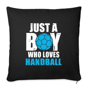 Juste un garçon qui aime le handball - Housse de coussin décorative 45 x 45 cm - noir - Devant
