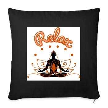 Lotus relaxant Conception de pleine conscience - Housse de coussin décorative 45 x 45 cm - noir - Devant