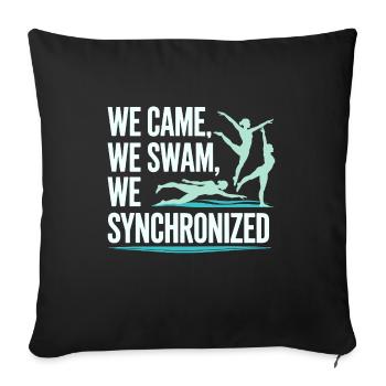 Nous sommes venus, nous avons nagé, nous avons fait de la natation synchronisée. - Housse de coussin décorative 45 x 45 cm - noir - Devant