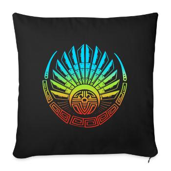 aztec Maya kalender Inka - Sofakissenbezug 45 x 45 cm - Schwarz - Vorne