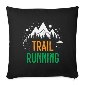 Trail Running  - Sofa pillowcase 17,3'' x 17,3'' (45 x 45 cm) - black - Front