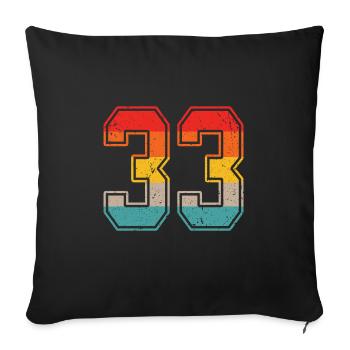 33 Years Retro Jersey Number 33 T-shirt Number 33 - Sofa pillowcase 17,3'' x 17,3'' (45 x 45 cm) - black - Front