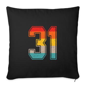31 Years Retro Jersey Number 31 T-shirt Number 31 - Sofa pillowcase 17,3'' x 17,3'' (45 x 45 cm) - black - Front