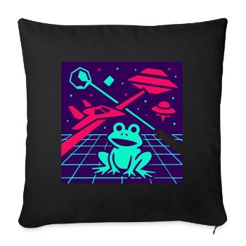 Space Frog - Sofa pillowcase 17,3'' x 17,3'' (45 x 45 cm) - black - Front