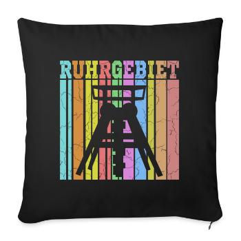 zeche ruhrgebiet - Sofakissenbezug 45 x 45 cm - Schwarz - Vorne