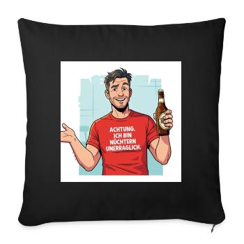 Humorous friendship design with beer motif - Sofa pillowcase 17,3'' x 17,3'' (45 x 45 cm) - black - Front
