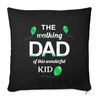 Walking Dad Kid Proud Dad Child - Sofa pillowcase 17,3'' x 17,3'' (45 x 45 cm) - black - Front