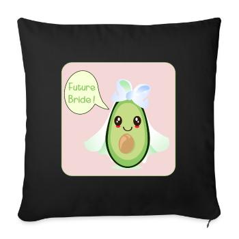 CUTE WEDDING AVOCADO FUTURE BRIDE - Sofa pillowcase 17,3'' x 17,3'' (45 x 45 cm) - black - Front