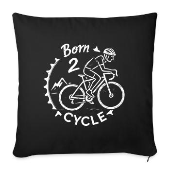 Motif de vélo Born 2 Ride - Housse de coussin décorative 45 x 45 cm - noir - Devant
