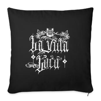 Crâne et Roses Tattoo Design - Housse de coussin décorative 45 x 45 cm - noir - Devant