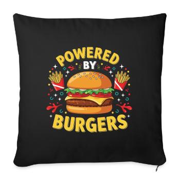 Hamburger Burger - Sofakissenbezug 45 x 45 cm - Schwarz - Vorne