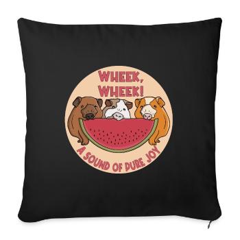 Wheek, wheek! A sound of pure joy - Sofa pillowcase 17,3'' x 17,3'' (45 x 45 cm) - black - Front