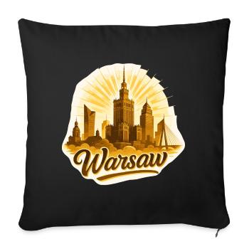 Varsovie Or Warszawa Capitale Pologne Cadeau - Housse de coussin décorative 45 x 45 cm - noir - Devant