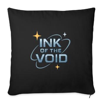 Ink of the Void – Chrome - Sofa pillowcase 17,3'' x 17,3'' (45 x 45 cm) - black - Front