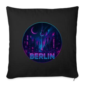 Berlin Souvenir Cyberpunk - Sofa pillowcase 17,3'' x 17,3'' (45 x 45 cm) - black - Front
