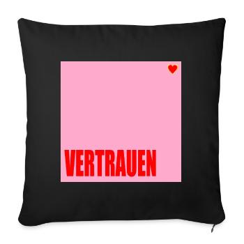 VERTRAUEN HERZ - Sofakissenbezug 45 x 45 cm - Schwarz - Vorne