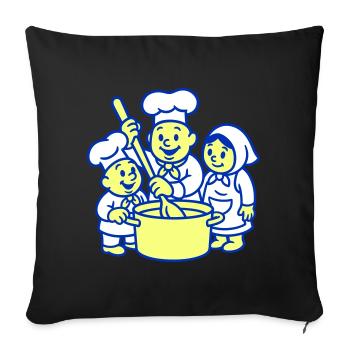 Sweet Chefs - Sofa pillowcase 17,3'' x 17,3'' (45 x 45 cm) - black - Front