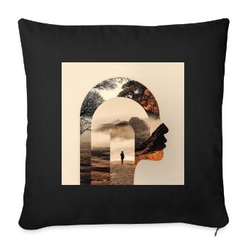 Silhouette Nature Counseling Design - Sofa pillowcase 17,3'' x 17,3'' (45 x 45 cm) - black - Front