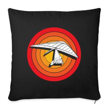 Paragliding Paragliding Paraglider Paraglider - Sofa pillowcase 17,3'' x 17,3'' (45 x 45 cm) - black - Front