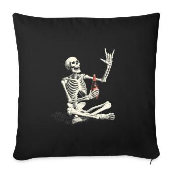 Jupe Squelette - Housse de coussin décorative 45 x 45 cm - noir - Devant