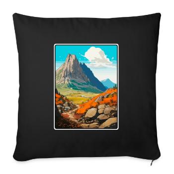 Dolomites, Italie, Montagne, Paysage, Illustration - Housse de coussin décorative 45 x 45 cm - noir - Devant