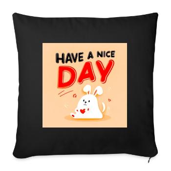 Design mignon de lapin avec message positif - Housse de coussin décorative 45 x 45 cm - noir - Devant