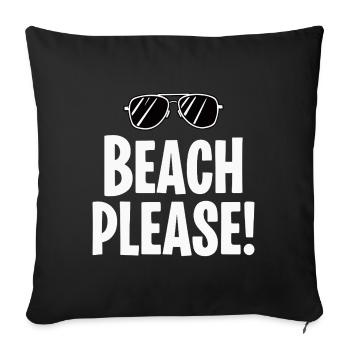 Lunettes de soleil de vacances à la plage Dire - Housse de coussin décorative 45 x 45 cm - noir - Devant