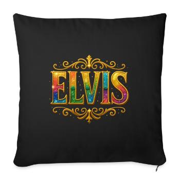 ELVIS Paillettes Paillettes Or - Housse de coussin décorative 45 x 45 cm - noir - Devant