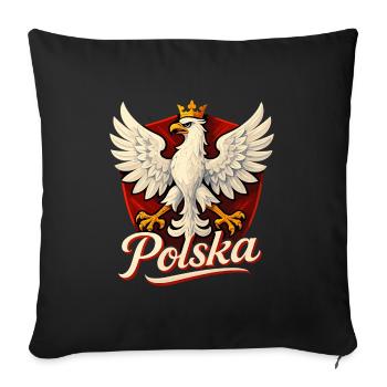Poland Polska Eagle Emblem Flag Flag Gift - Sofa pillowcase 17,3'' x 17,3'' (45 x 45 cm) - black - Front
