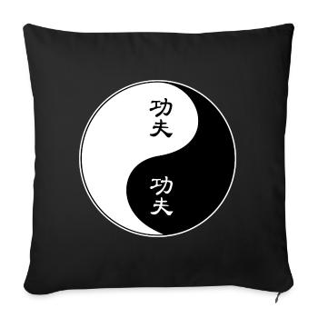 Yin Yang Kung Fu Symbole Design - Housse de coussin décorative 45 x 45 cm - noir - Devant