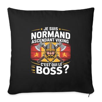 Wikinger Norman Aszendent T-Shirt - Sofakissenbezug 45 x 45 cm - Schwarz - Vorne