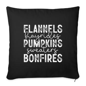 Authentic Fall Season Design with Natural Elements - Sofa pillowcase 17,3'' x 17,3'' (45 x 45 cm) - black - Front