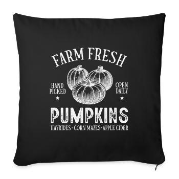 Citrouilles fraîches terreux design hivernal - Housse de coussin décorative 45 x 45 cm - noir - Devant