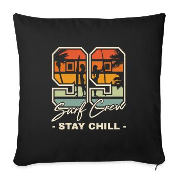 Retro Sunset Surf Chill Design - Sofa pillowcase 17,3'' x 17,3'' (45 x 45 cm) - black - Front