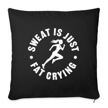 Sweat_is_just_fat_crying_V2 - Housse de coussin décorative 45 x 45 cm - noir - Devant