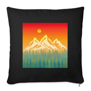 Mountain Nature Sunset - Sofa pillowcase 17,3'' x 17,3'' (45 x 45 cm) - black - Front