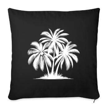 Sun kisses palm trees Summer on the palm beach - Sofa pillowcase 17,3'' x 17,3'' (45 x 45 cm) - black - Front